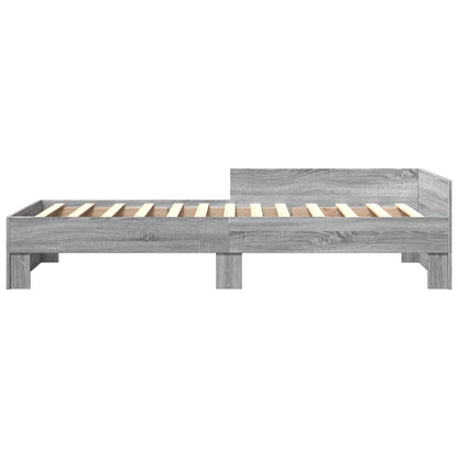 Bed Frame with Headboard Grey Sonoma 80 x 200 cm