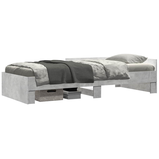Bed Frame with Headboard Concrete Grey 80 x 200 cm