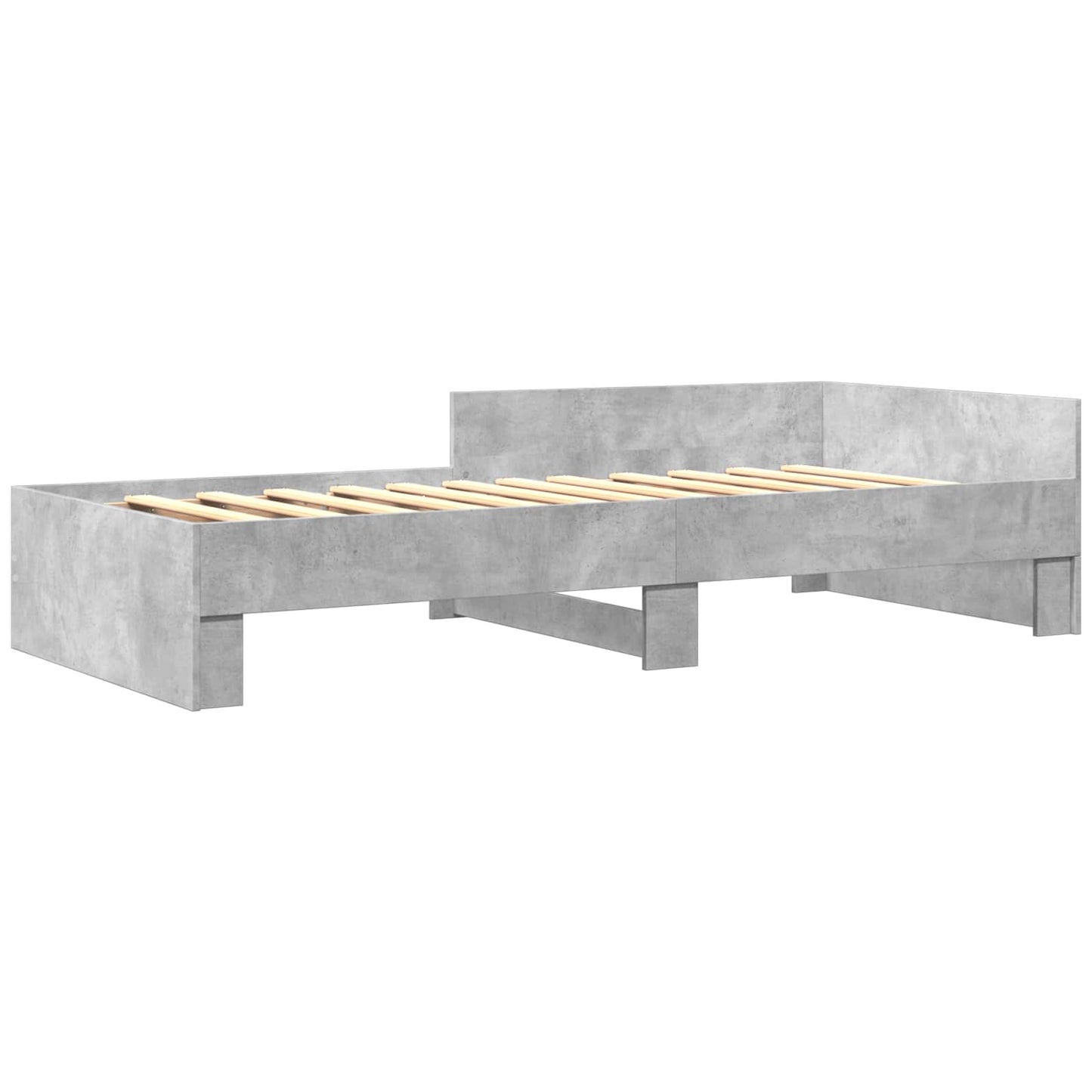 Bed Frame with Headboard Concrete Grey 80 x 200 cm
