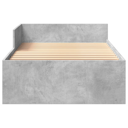 Bed Frame with Headboard Concrete Grey 80 x 200 cm