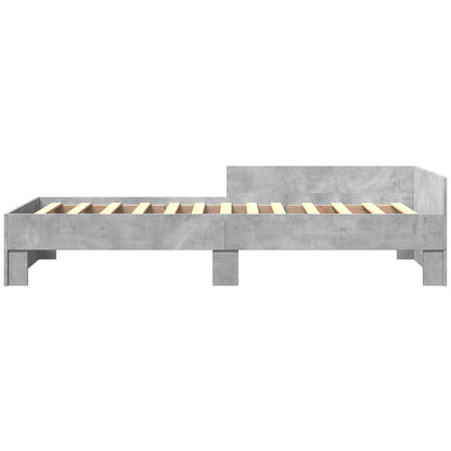 Bed Frame with Headboard Concrete Grey 80 x 200 cm