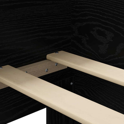 Bed Frame with Headboard Black Oak 80 x 200 cm Engineered Wood