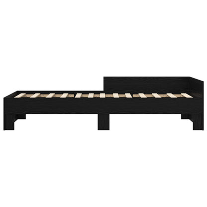 Bed Frame with Headboard Black Oak 80 x 200 cm Engineered Wood