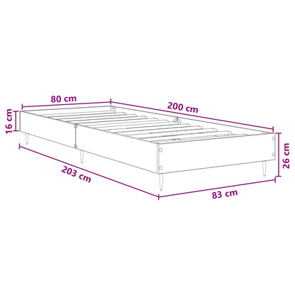 Bed Frame Old Wood 80 x 200 cm Engineered Wood