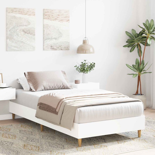 Bed Frame White Engineered Wood
