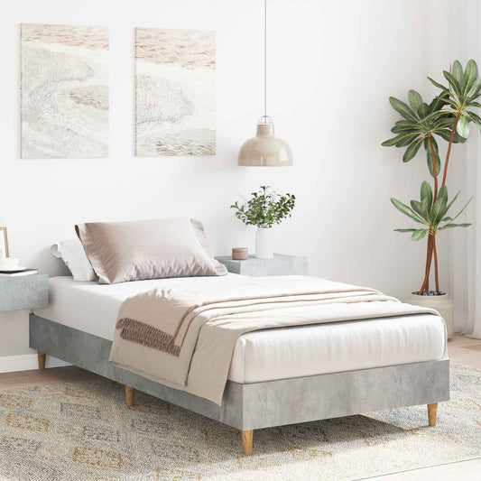 Bed Frame Concrete Grey Engineered Wood