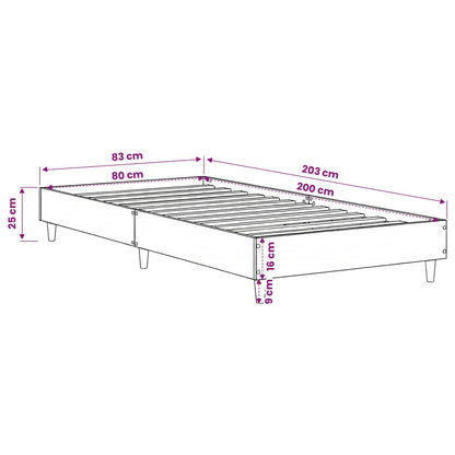 Bed Frame Artisan Oak 80 x 200 cm Engineered Wood