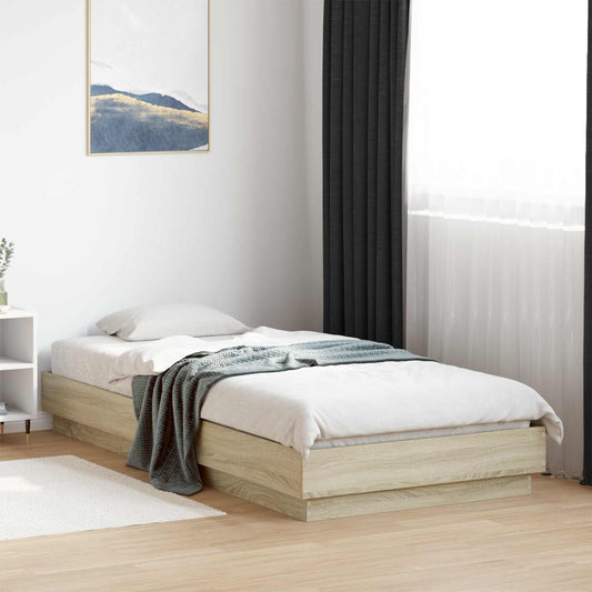 Floor Bed Frame Sonoma Oak 80 x 200 cm Engineered Wood