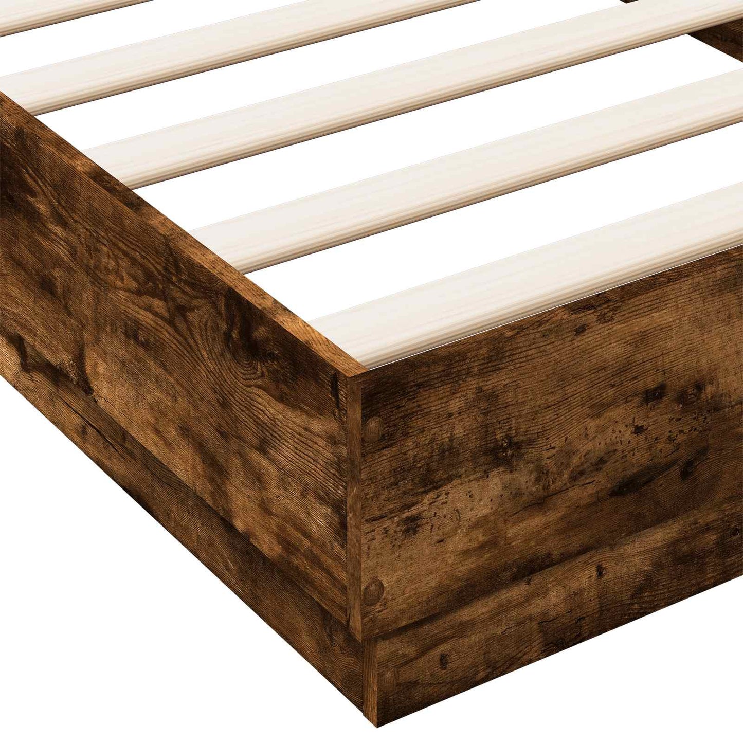 Floor Bed Frame Smoked Oak 80 x 200 cm Engineered Wood