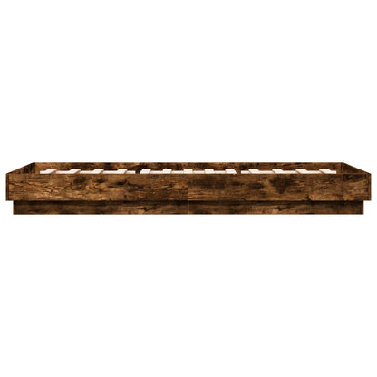 Floor Bed Frame Smoked Oak 80 x 200 cm Engineered Wood