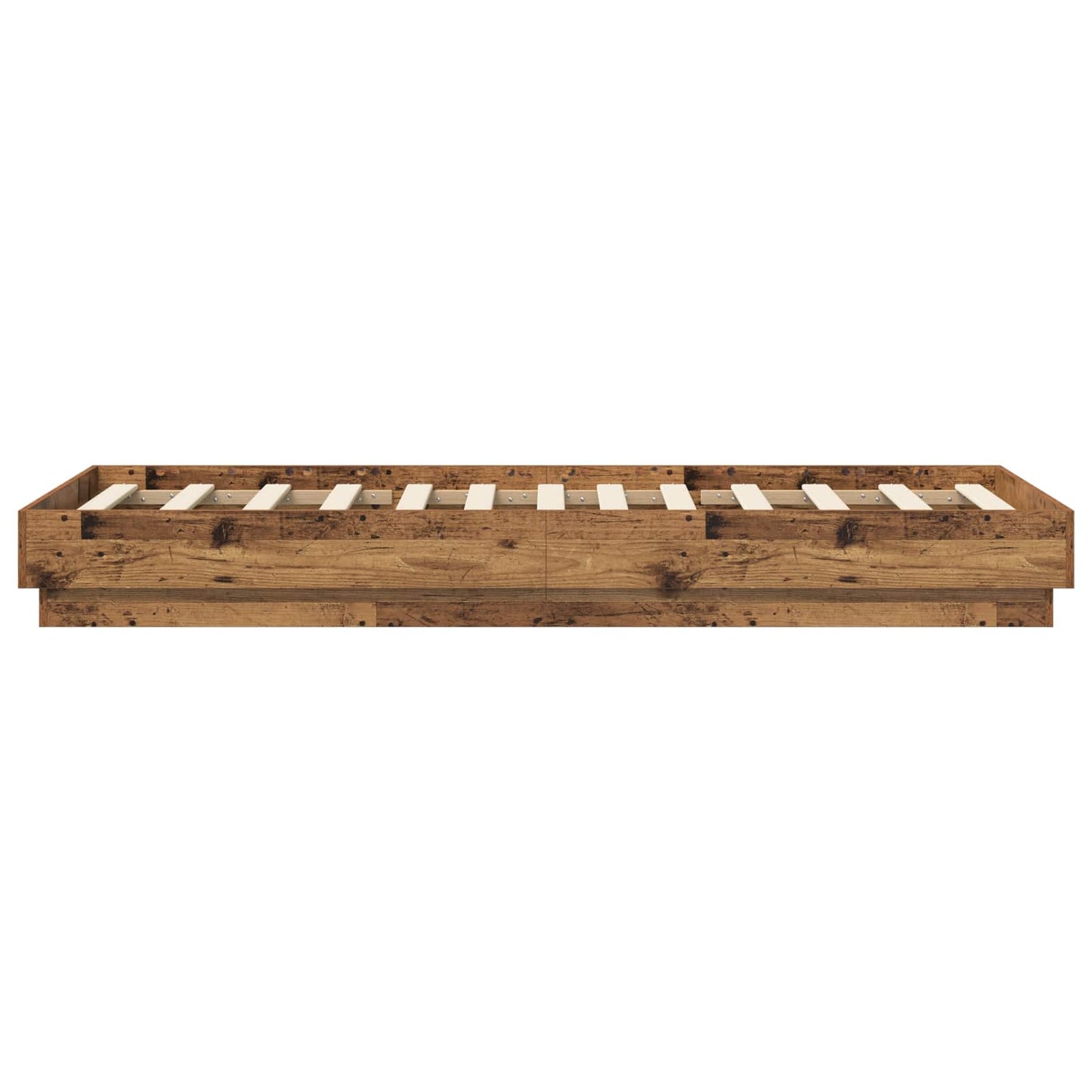 Floor Bed Frame Old Wood 80 x 200 cm Engineered Wood