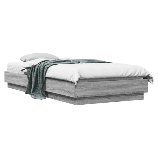 Floor Bed Frame Grey Sonoma 80 x 200 cm Engineered Wood