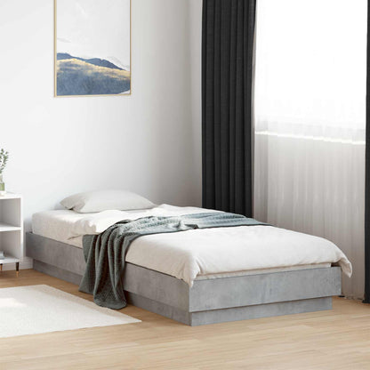 Floor Bed Frame Concrete Grey 80 x 200 cm Engineered Wood