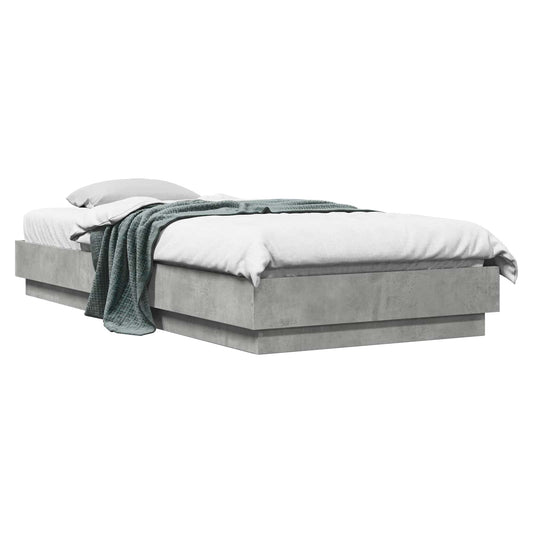 Floor Bed Frame Concrete Grey 80 x 200 cm Engineered Wood