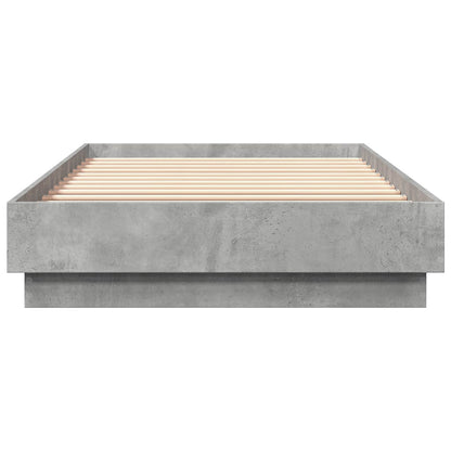 Floor Bed Frame Concrete Grey 80 x 200 cm Engineered Wood