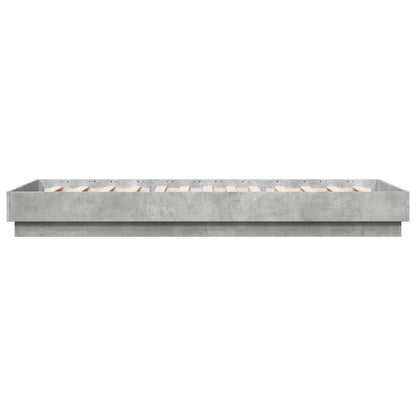 Floor Bed Frame Concrete Grey 80 x 200 cm Engineered Wood