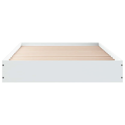 Floor Bed Frame White 80 x 200 cm Engineered Wood