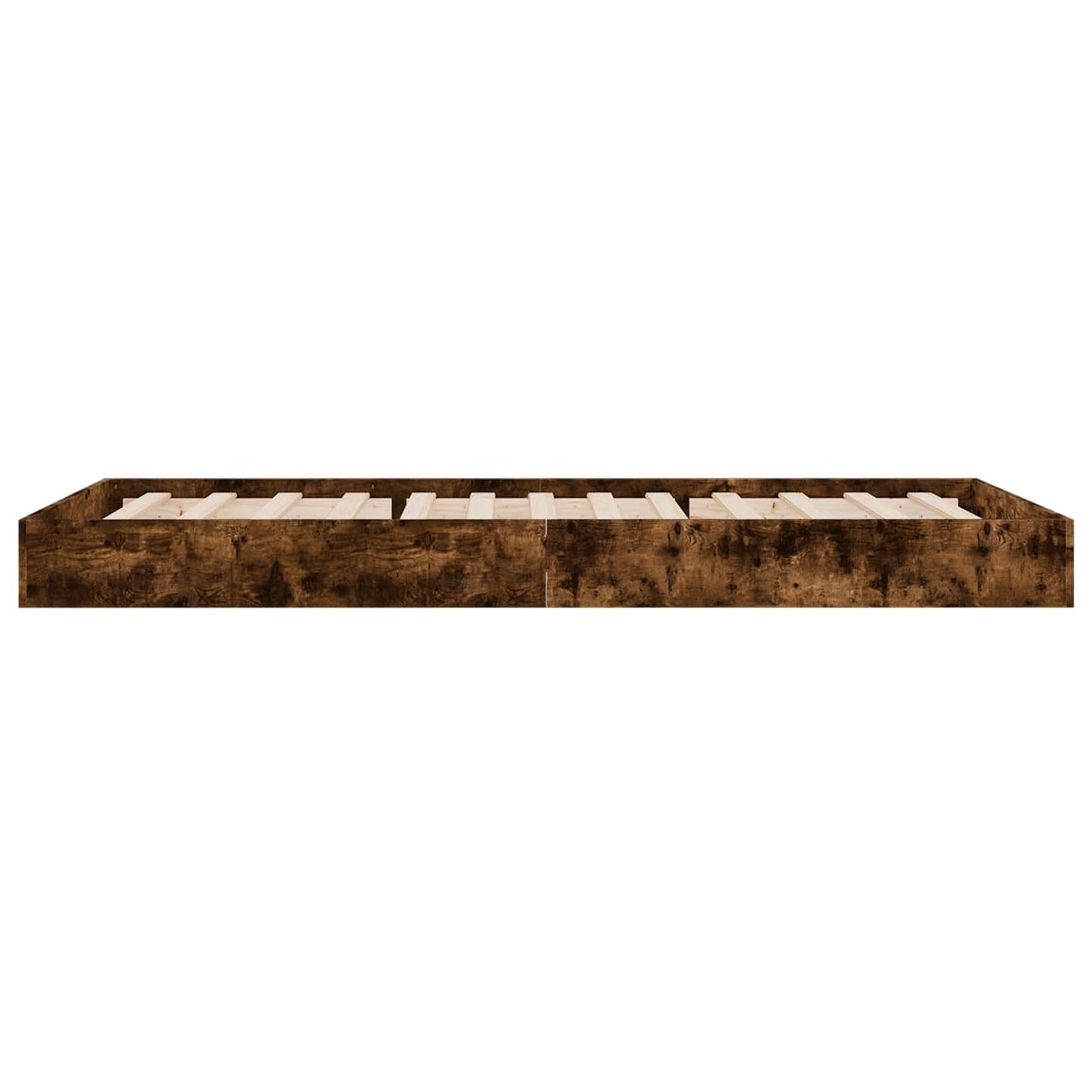 Floor Bed Frame Smoked Oak 80 x 200 cm Engineered Wood