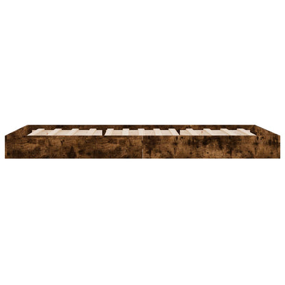 Floor Bed Frame Smoked Oak 80 x 200 cm Engineered Wood