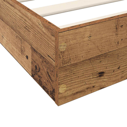 Floor Bed Frame Old Wood 80 x 200 cm Engineered Wood
