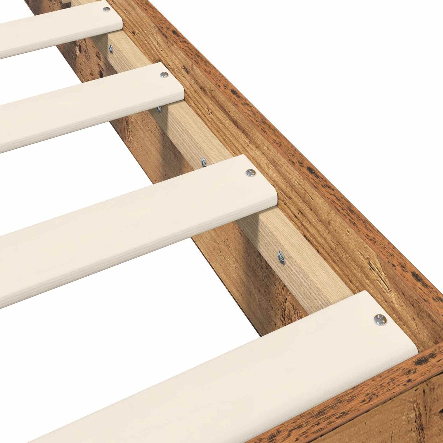 Floor Bed Frame Old Wood 80 x 200 cm Engineered Wood