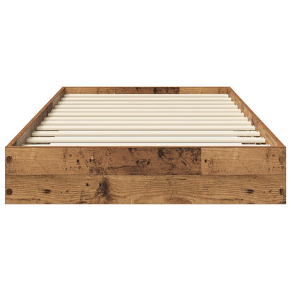 Floor Bed Frame Old Wood 80 x 200 cm Engineered Wood