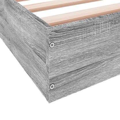 Floor Bed Frame Grey Sonoma 80 x 200 cm Engineered Wood