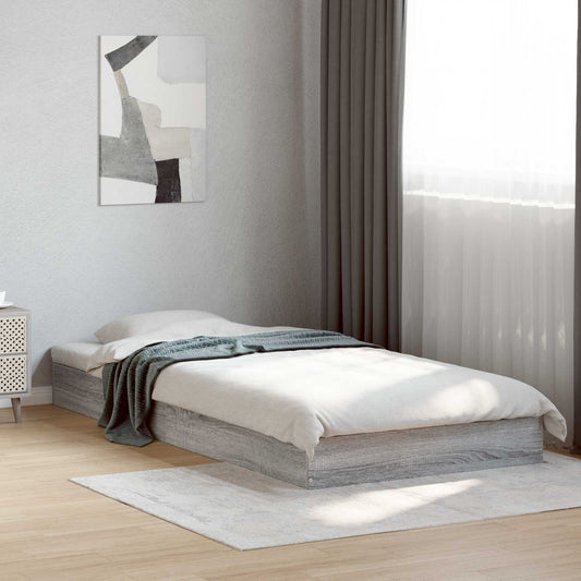 Floor Bed Frame Grey Sonoma 80 x 200 cm Engineered Wood