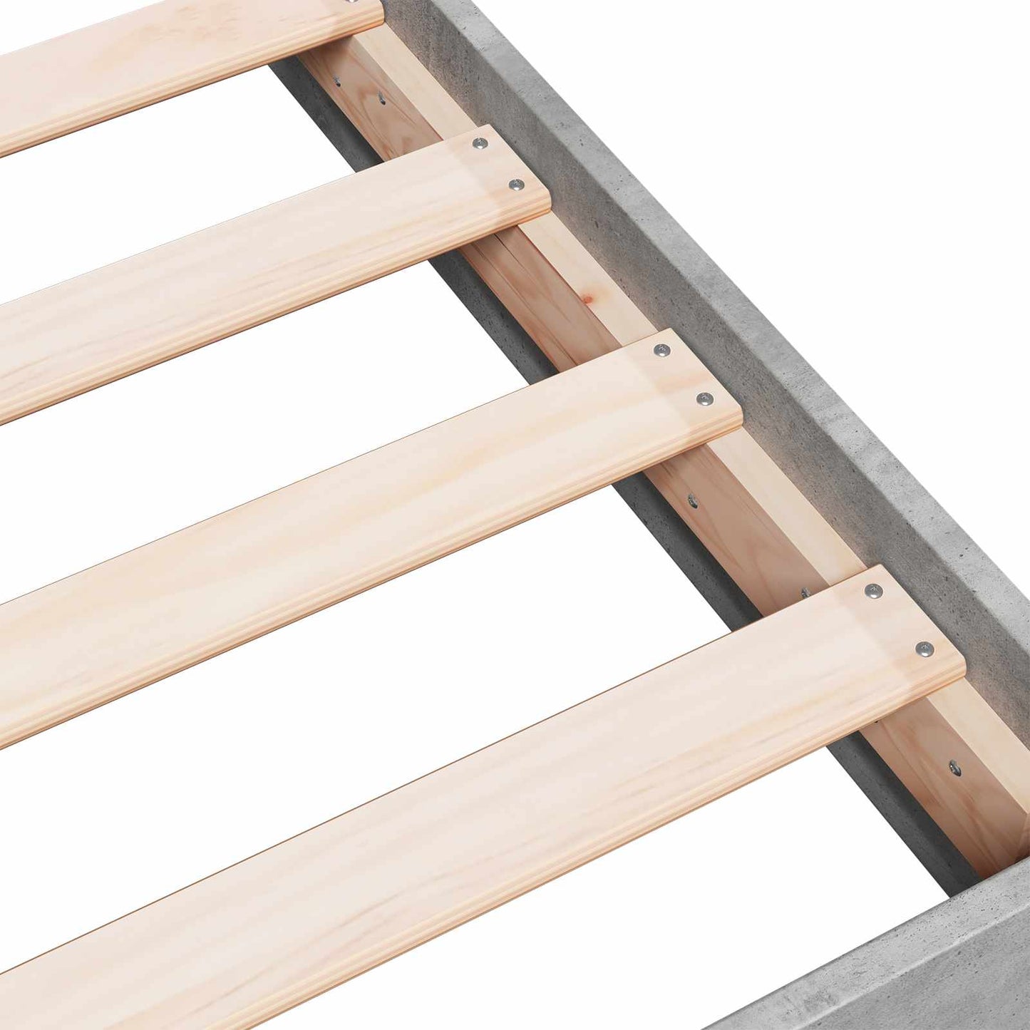 Floor Bed Frame Concrete Grey 80 x 200 cm Engineered Wood