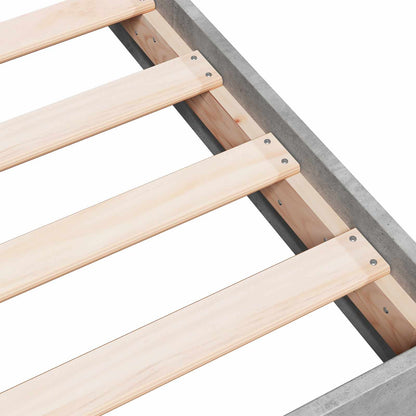 Floor Bed Frame Concrete Grey 80 x 200 cm Engineered Wood