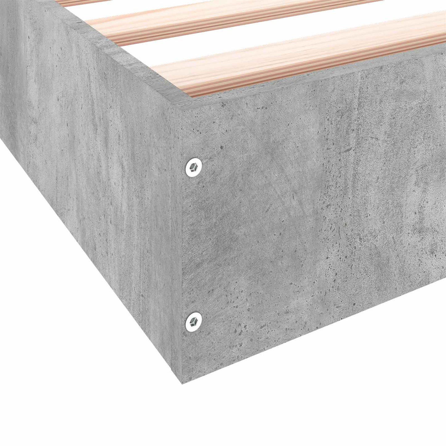 Floor Bed Frame Concrete Grey 80 x 200 cm Engineered Wood