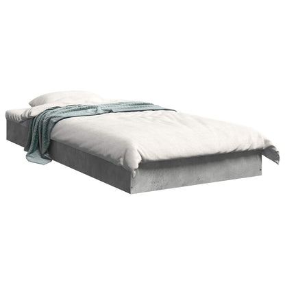Floor Bed Frame Concrete Grey 80 x 200 cm Engineered Wood