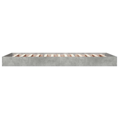 Floor Bed Frame Concrete Grey 80 x 200 cm Engineered Wood