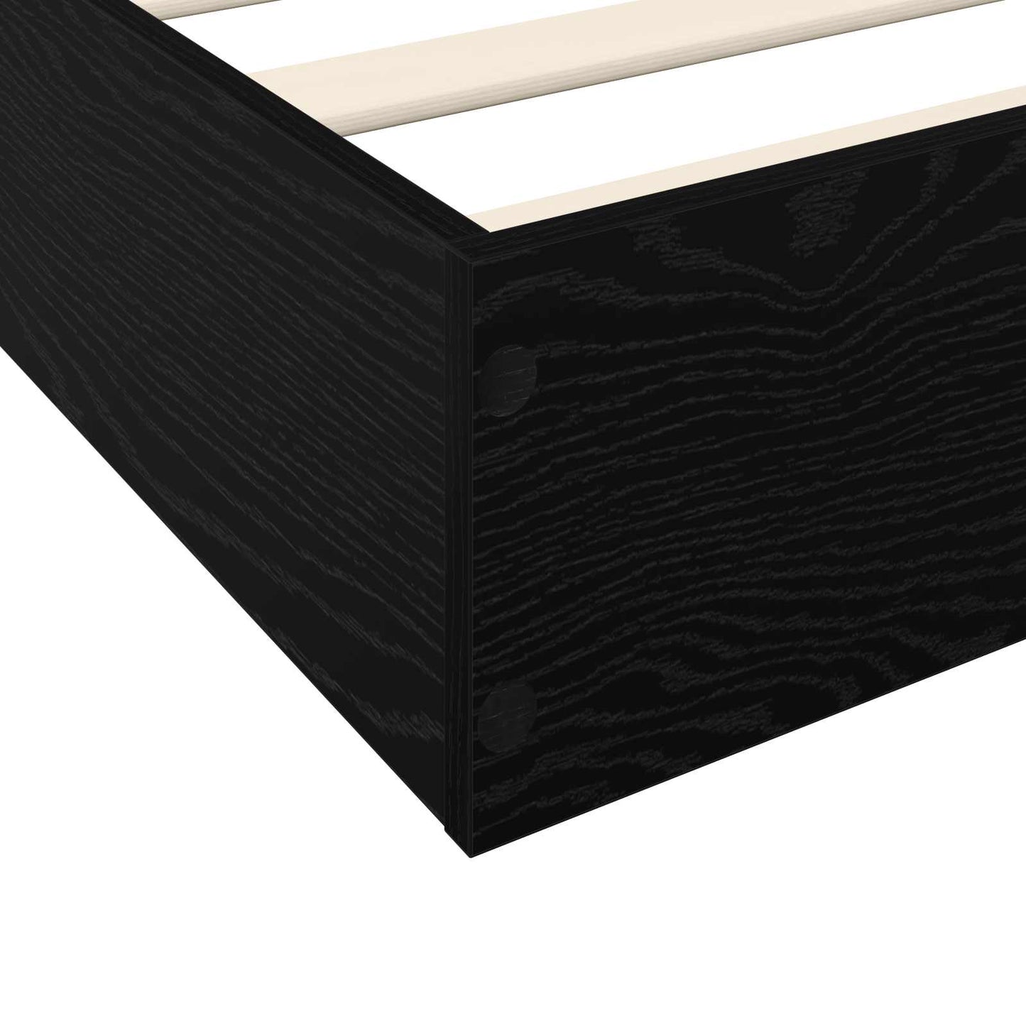 Floor Bed Frame Black Oak 80 x 200 cm Engineered Wood