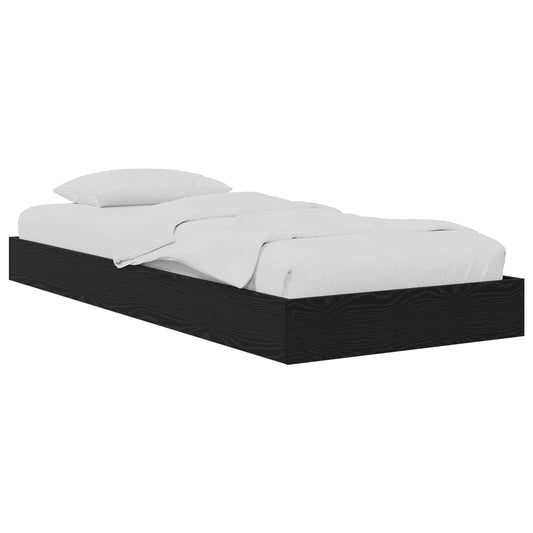 Floor Bed Frame Black Oak 80 x 200 cm Engineered Wood