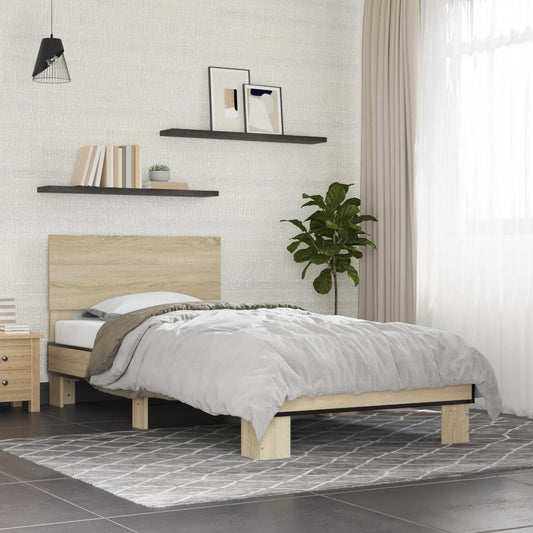 Bed Frame with Headboard Sonoma Oak 80 x 200 cm Engineered Wood