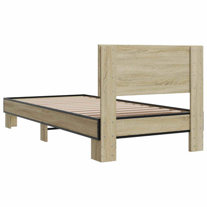 Bed Frame with Headboard Sonoma Oak 80 x 200 cm Engineered Wood