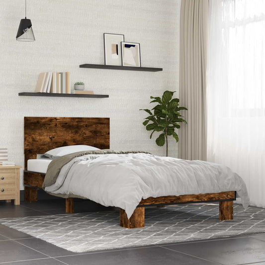 Bed Frame with Headboard Smoked Oak 80 x 200 cm Engineered Wood
