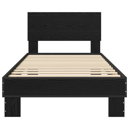 Bed Frame with Headboard Black Oak 80 x 200 cm Engineered Wood