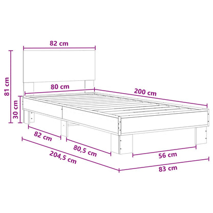 Bed Frame with Headboard Artisan Oak 80 x 200 cm