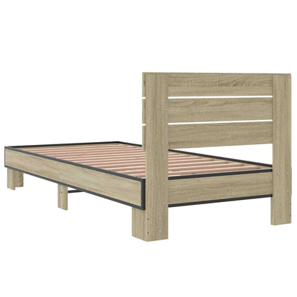 Bed Frame with Headboard Sonoma Oak 80 x 200 cm Engineered Wood