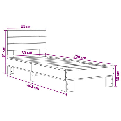 Bed Frame with Headboard Sonoma Oak 80 x 200 cm Engineered Wood