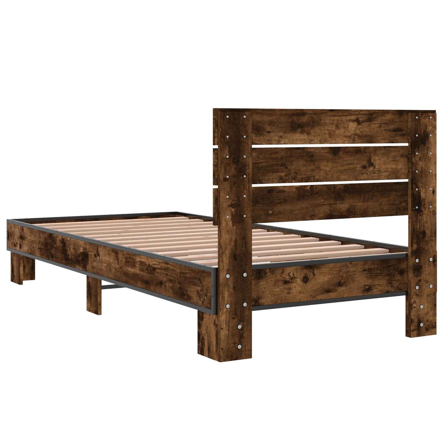 Bed Frame with Headboard Smoked Oak 80 x 200 cm Engineered Wood