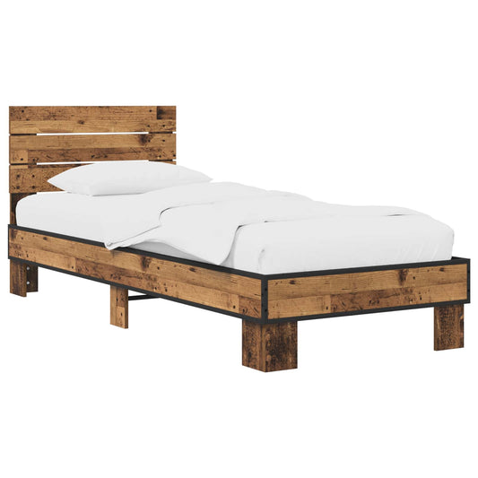 Bed Frame with Headboard Old Wood 80 x 200 cm Engineered Wood