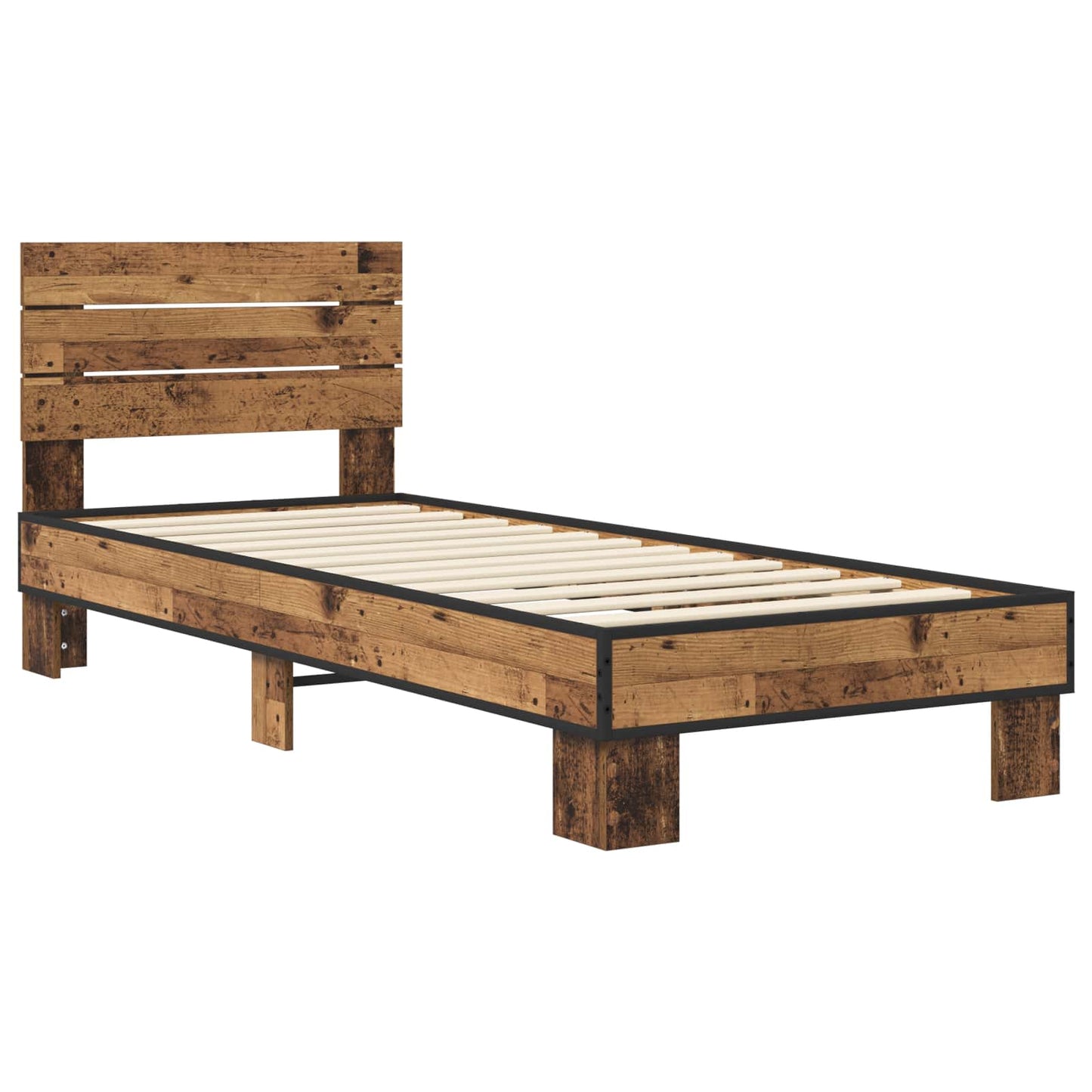 Bed Frame with Headboard Old Wood 80 x 200 cm Engineered Wood