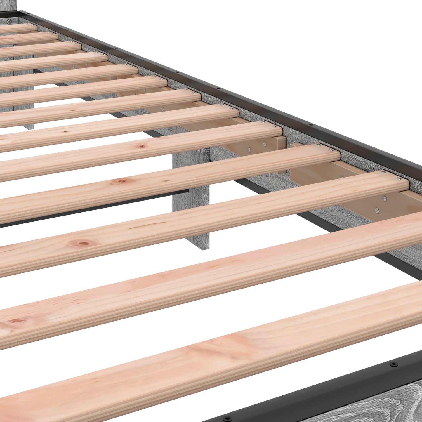 Bed Frame with Headboard Grey Sonoma 80 x 200 cm