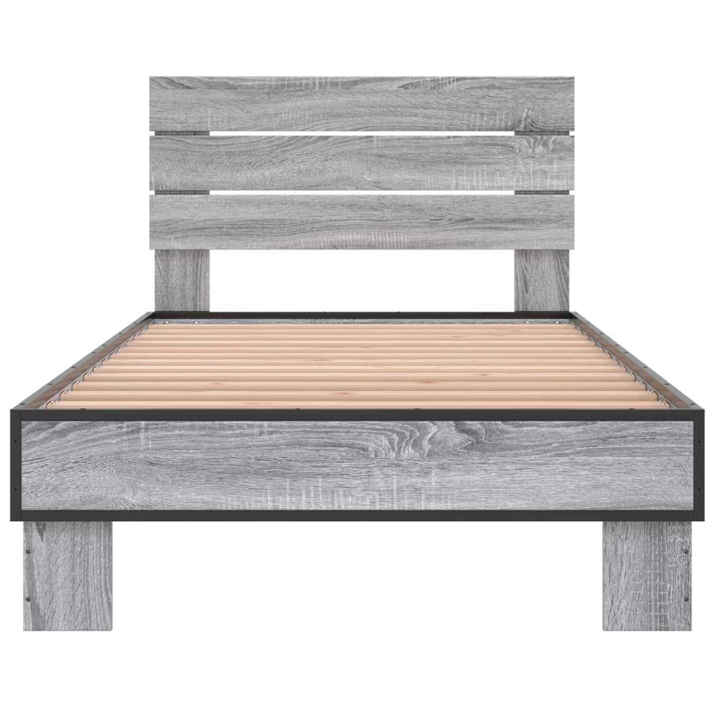 Bed Frame with Headboard Grey Sonoma 80 x 200 cm