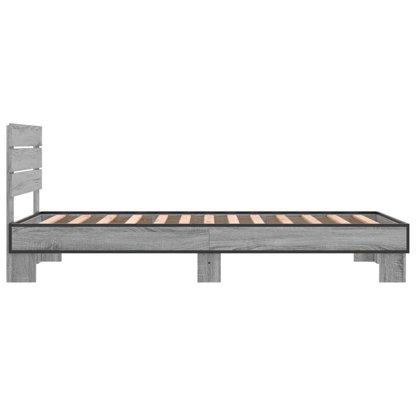 Bed Frame with Headboard Grey Sonoma 80 x 200 cm