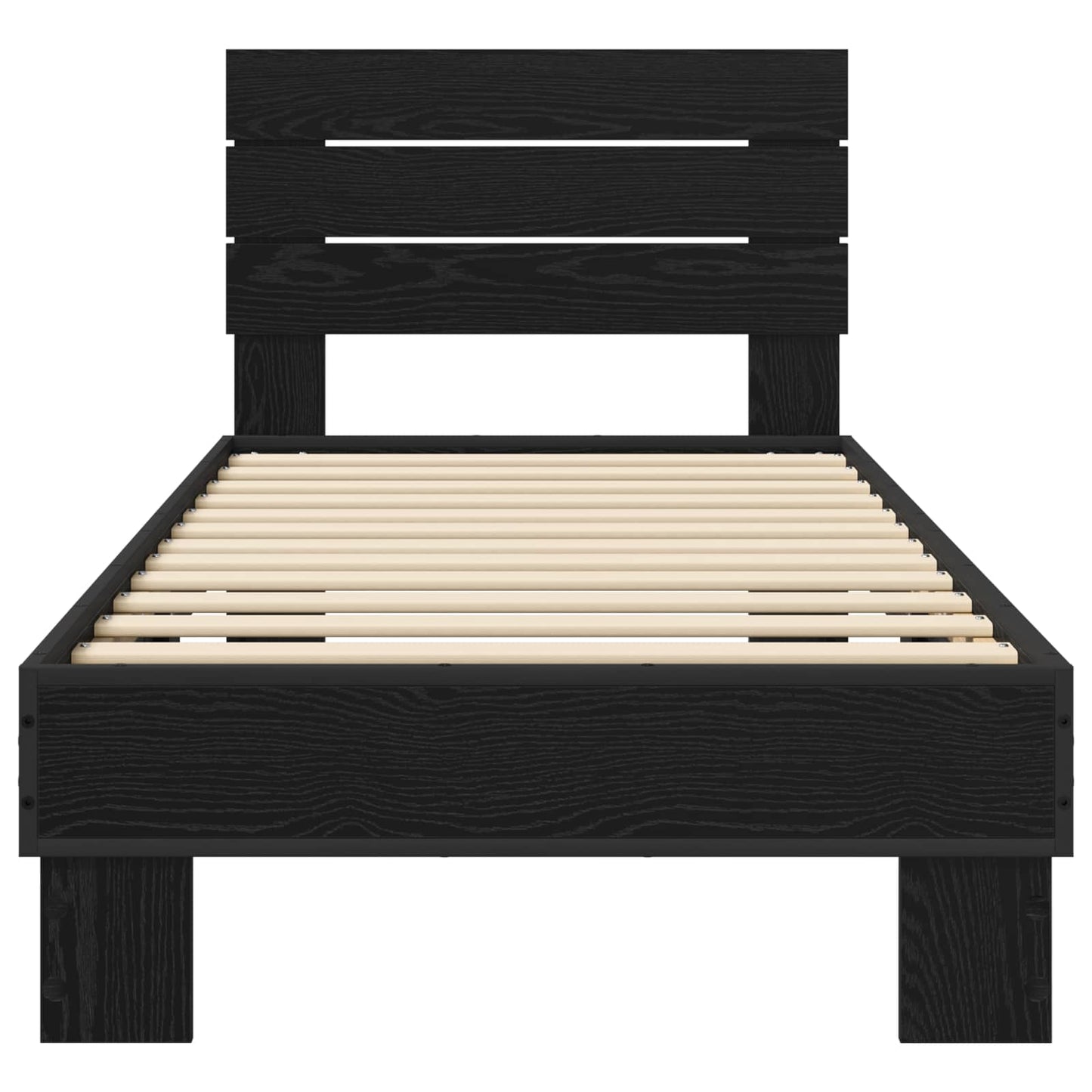 Bed Frame with Headboard Black Oak 80 x 200 cm Engineered Wood