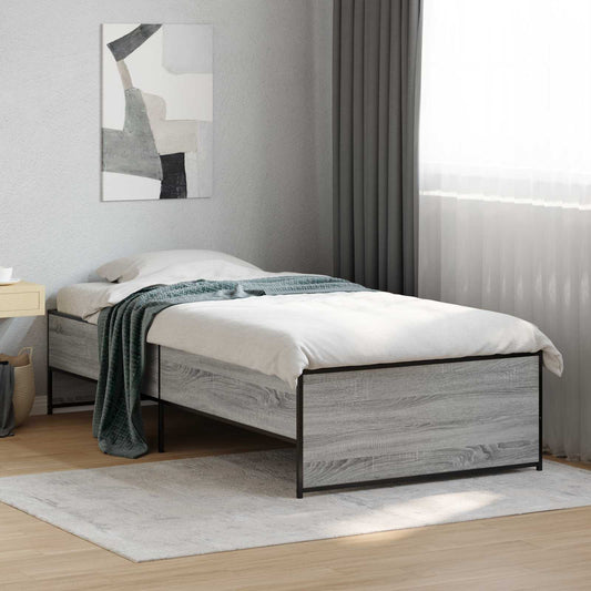 Bed Frame Grey Sonoma 80 x 200 cm Engineered Wood